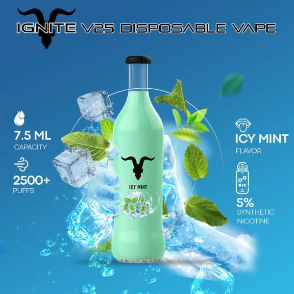 Ignite V25 Icy Mint Disposable Vape 2500 Puffs (Dan Bilzerian) in Dubai, UAE, Abu Dhabi, Sharjah