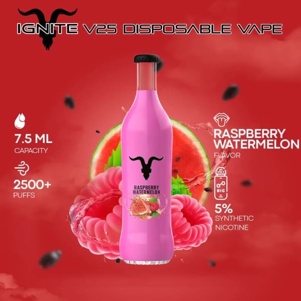 Ignite V25 Raspberry Watermelon Disposable Vape 2500 Puffs (Dan Bilzerian) in Dubai, UAE, Abu Dhabi, Sharjah
